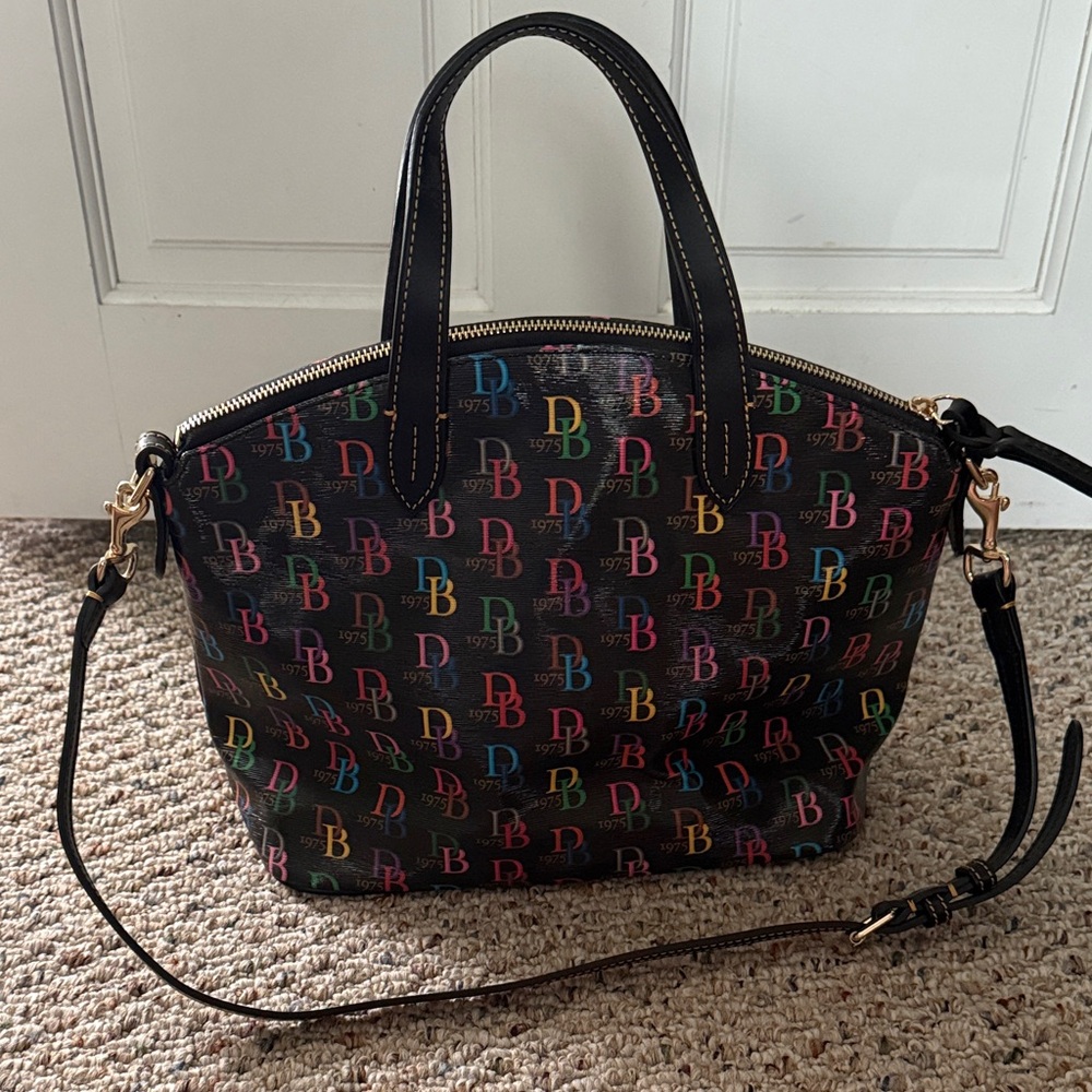 Dooney & Bourke Black Multicolor Satchel - Picture 2 of 5